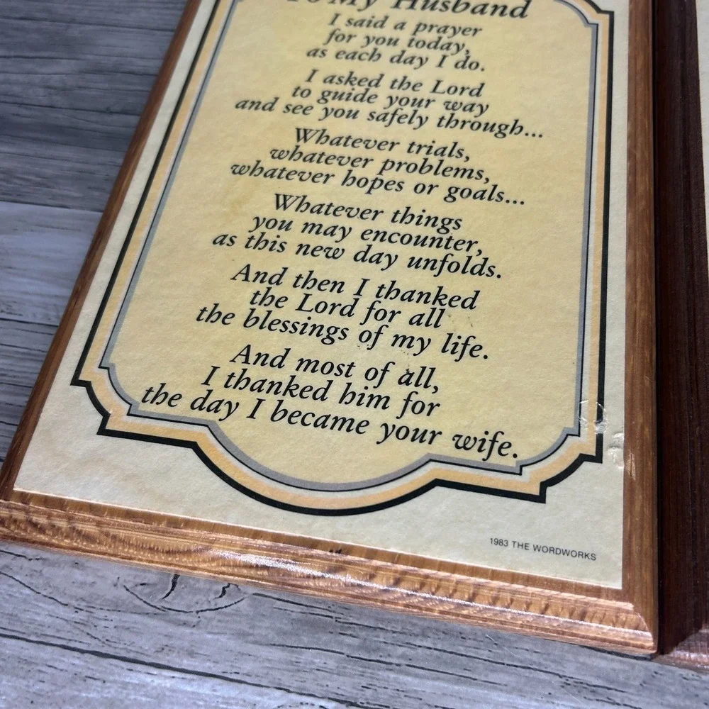 Vintage Woodworks Wood Wall Plaque‎ Husband Wife Couple Sign Retro Home Decor